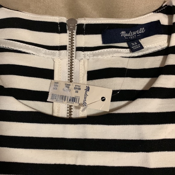 MADEWELL Inset Fit & Flare Abroad Striped Dress XS NWT - Picture 2 of 4